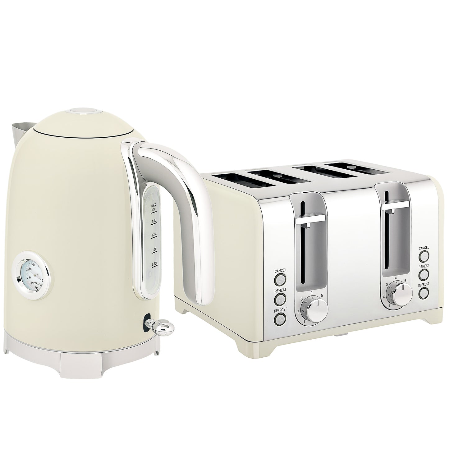 Photo of HOMCOM Retro 3000W Kettle and Toaster Set - Grey in Grey colour on a white background