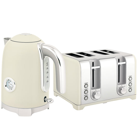 Photo of HOMCOM Retro 3000W Kettle and Toaster Set - Grey in Grey colour on a white background