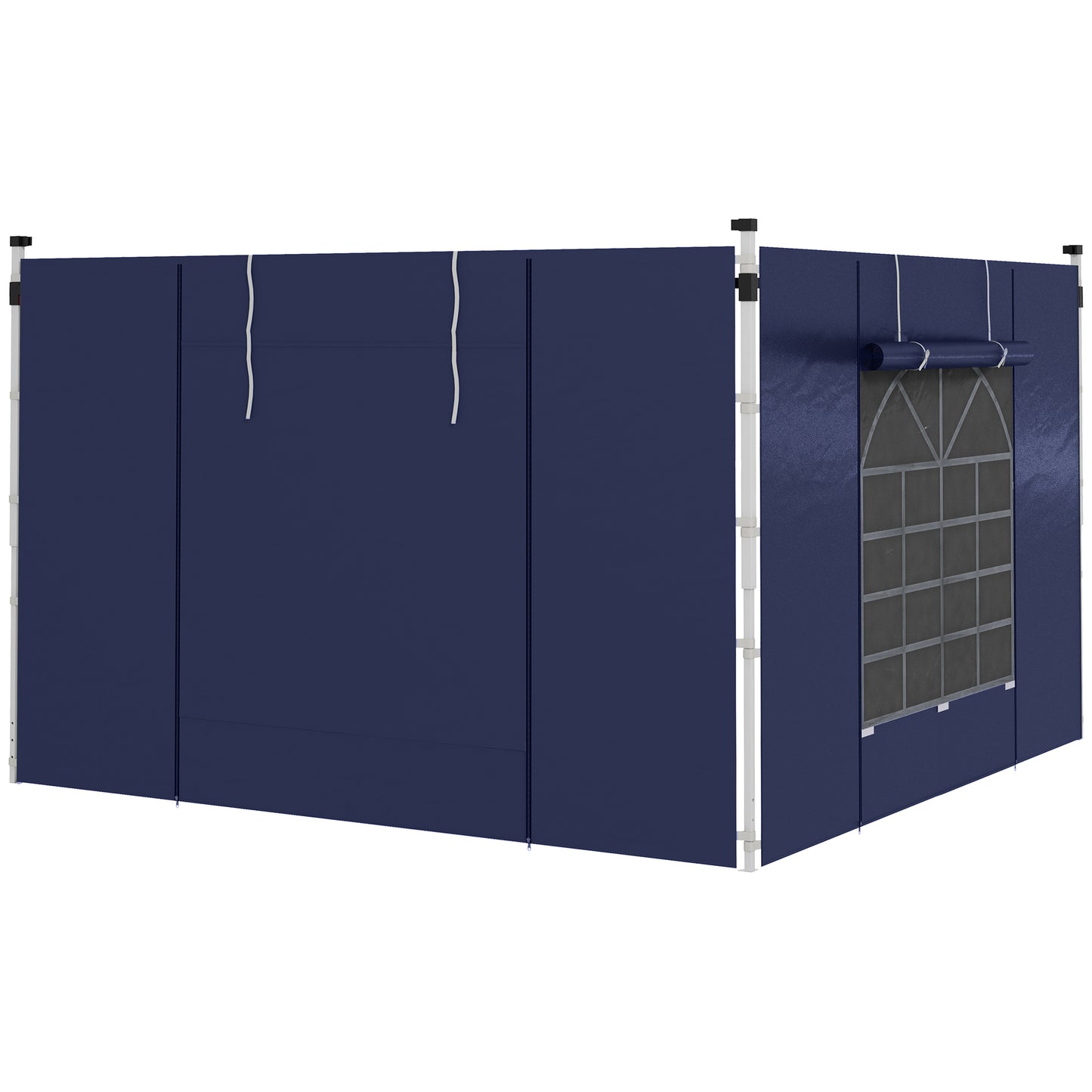 Photo of Outsunny Set of Two 195 x 295cm Replacement Gazebo Side Walls - Blue in Blue colour on a white background