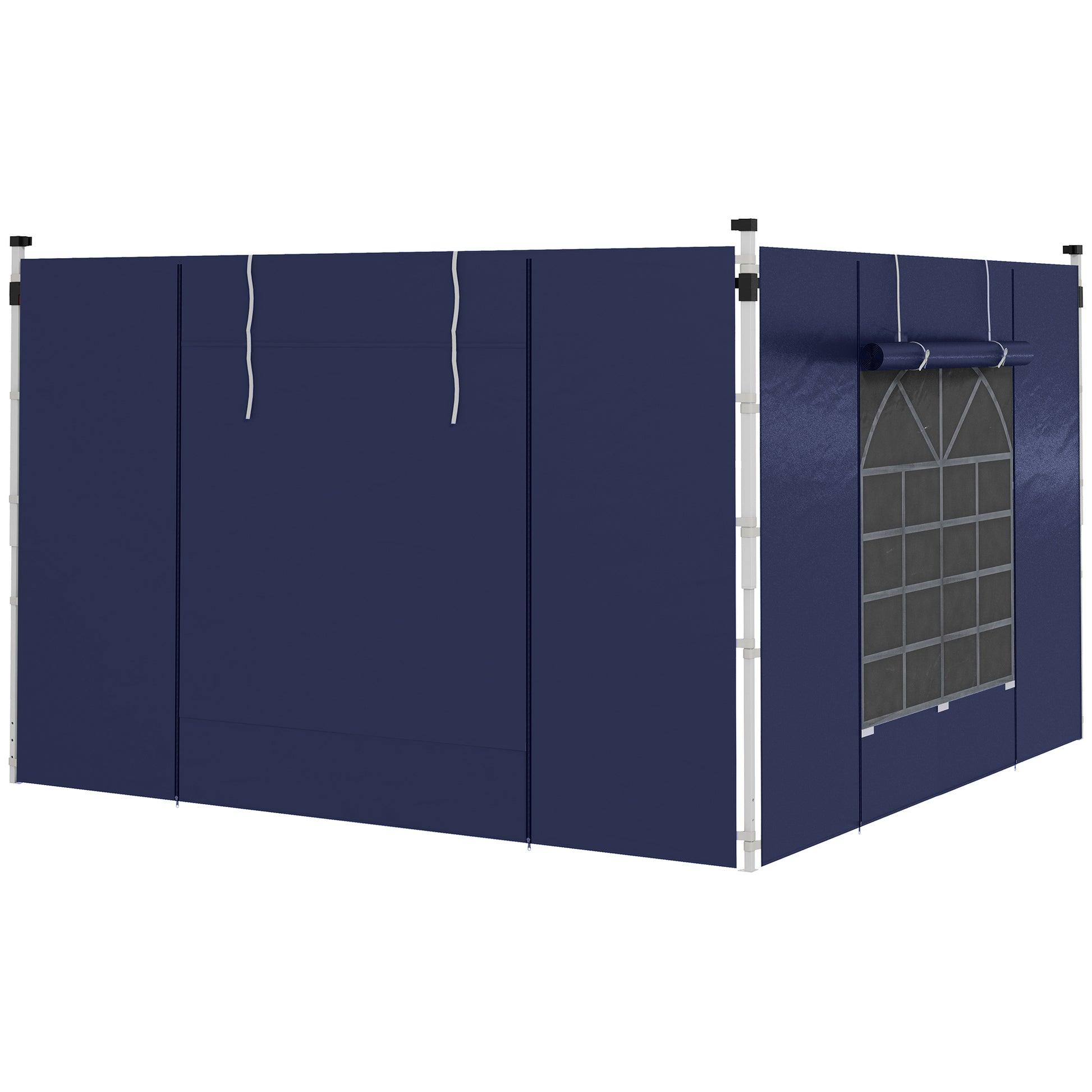 Photo of Outsunny Set of Two 195 x 295cm Replacement Gazebo Side Walls - Blue in Blue colour on a white background