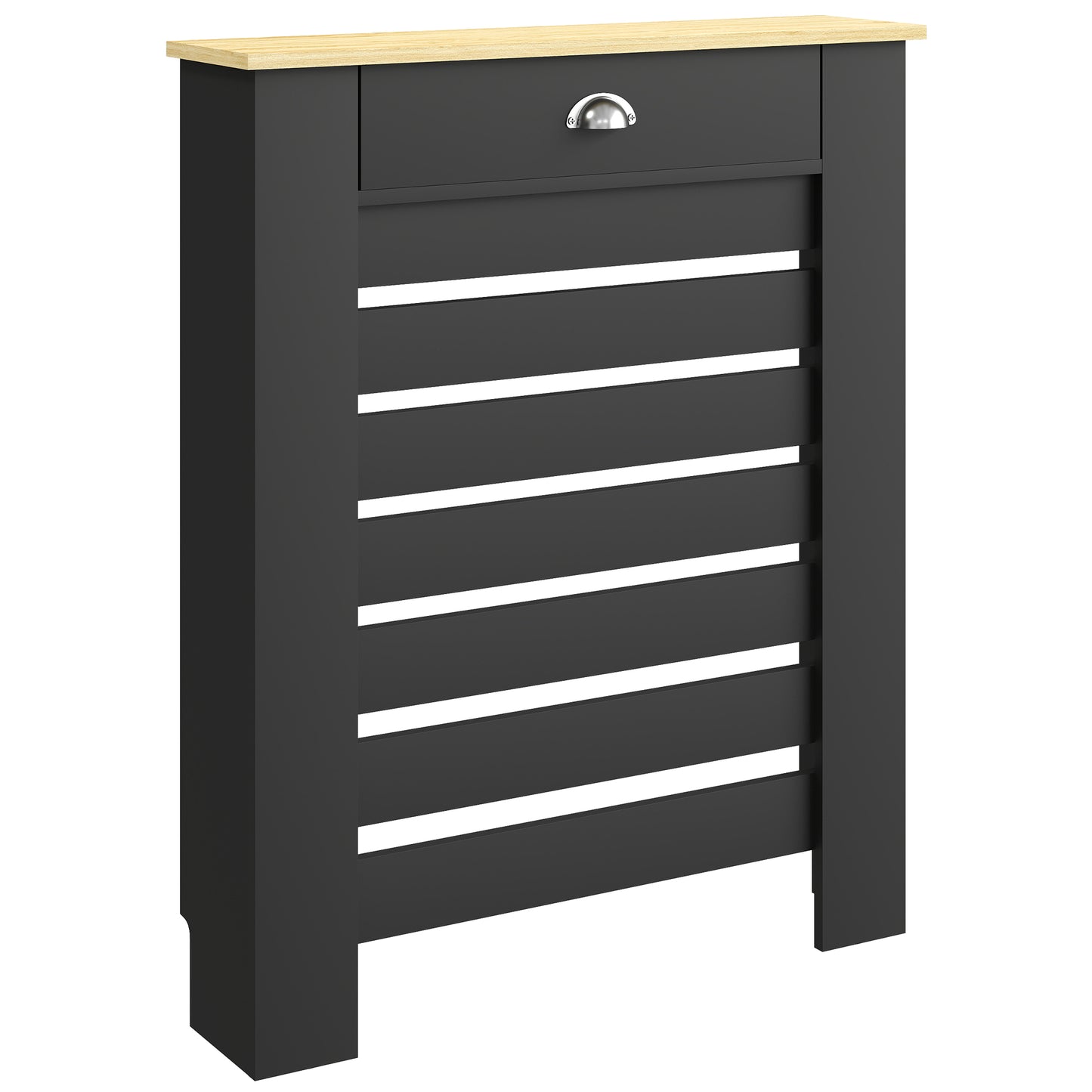 Photo of HOMCOM 95.5H x 78Wcm Radiator Cover, with Drawer - Black in Black colour on a white background