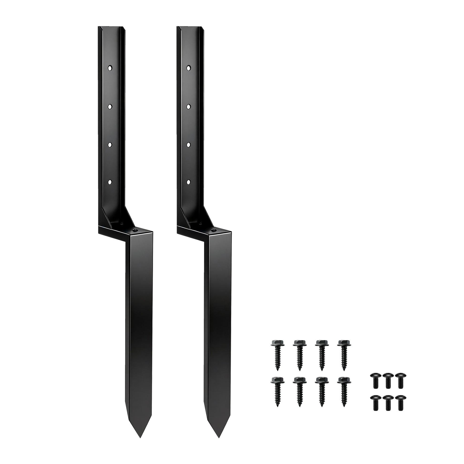 Photo of Outsunny 2 Pack Fence Post Repair Kit, 81 cm Metal Fence Post Support with Drill, Garden Ground Spikes for Broken Gate, Posts in Posts colour on a white background