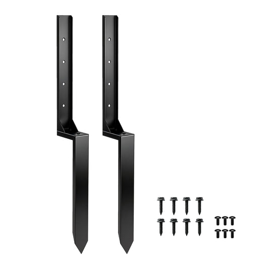 Photo of Outsunny 2 Pack Fence Post Repair Kit, 81 cm Metal Fence Post Support with Drill, Garden Ground Spikes for Broken Gate, Posts in Posts colour on a white background