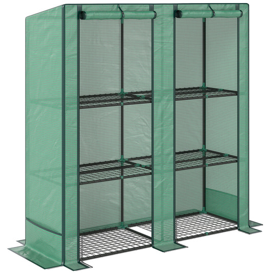 Photo of Outsunny Three-Tier Mini Greenhouse - Green in Green colour on a white background