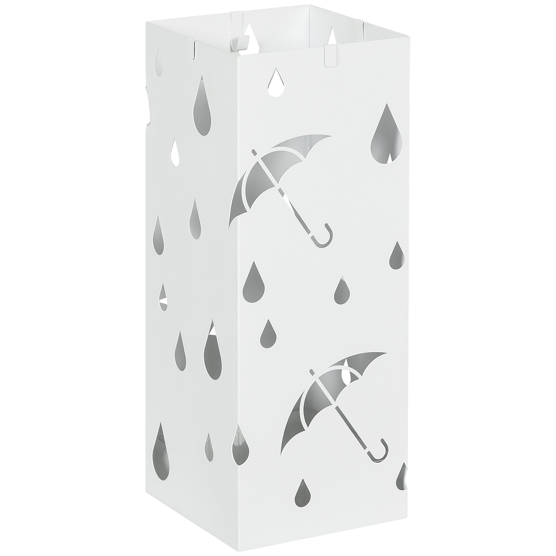 Photo of HOMCOM Six-Umbrella Steel Holder Stand - White in White colour on a white background