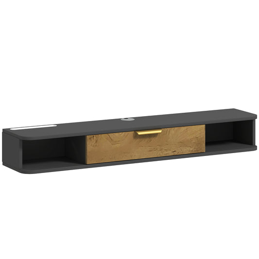Photo of HOMCOM 120 cm Floating TV Stand with Storage - Charcoal Grey in Grey colour on a white background