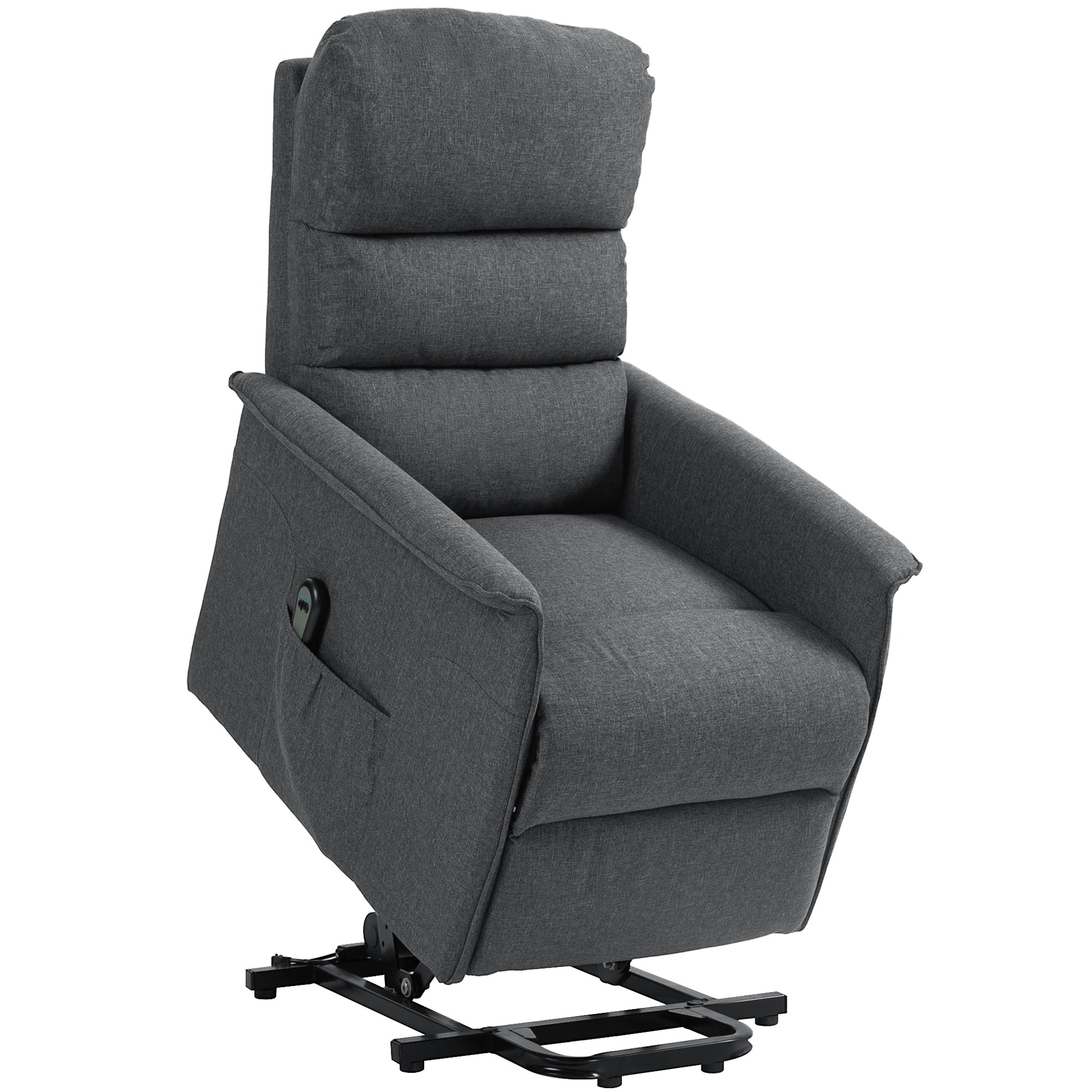 Photo of HOMCOM Electric Riser Recline Armchair, with Footrest - Dark Grey in Grey colour on a white background