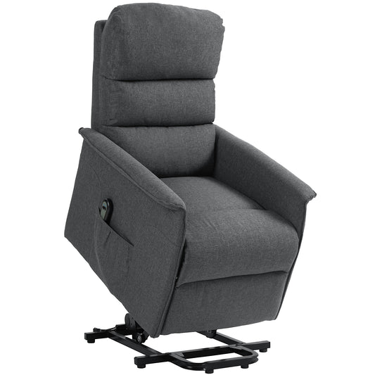 Photo of HOMCOM Electric Riser Recline Armchair, with Footrest - Dark Grey in Grey colour on a white background