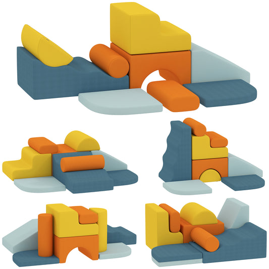 Photo of AIYAPLAY 9-Piece Soft Play Set, Kids Soft Play Foam Blocks with Detachable Cover for Climbing and Crawling in Crawling colour on a white background