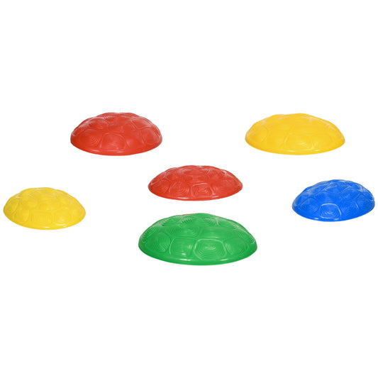 Photo of ZONEKIZ Six-Piece Kids Stepping Stones, with Non-Slip Mats, Balance River Stones in Stones colour on a white background