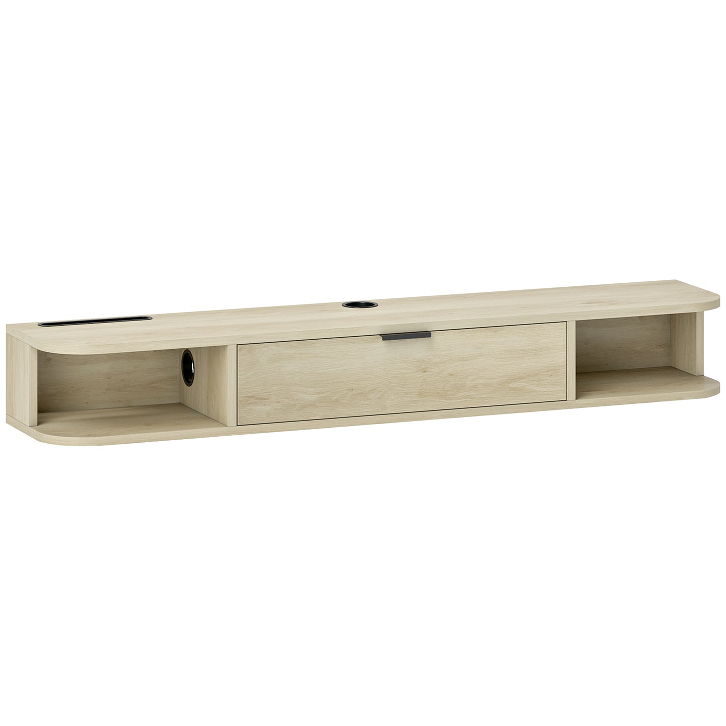 Photo of HOMCOM 120 cm Floating TV Unit for TVs up to 50 Inch - Natural in Natural colour on a white background