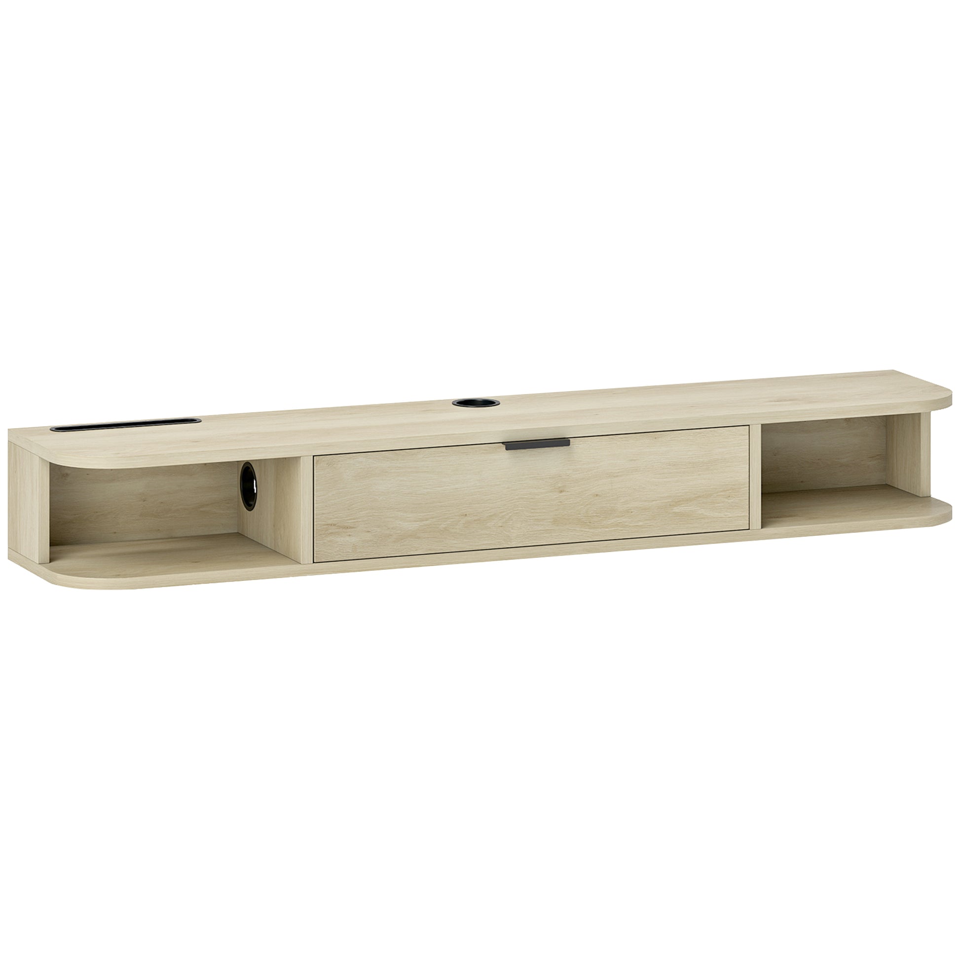 Photo of HOMCOM 120 cm Floating TV Unit for TVs up to 50 Inch - Natural in Natural colour on a white background