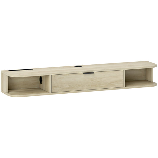 Photo of HOMCOM 120 cm Floating TV Unit for TVs up to 50 Inch - Natural in Natural colour on a white background