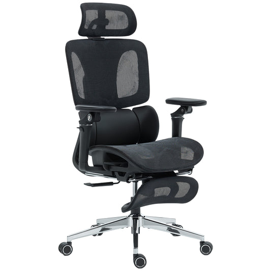 Photo of HOMCOM Ergonomic Office Chair, High Back Mesh Desk Chair, Black in Black colour on a white background