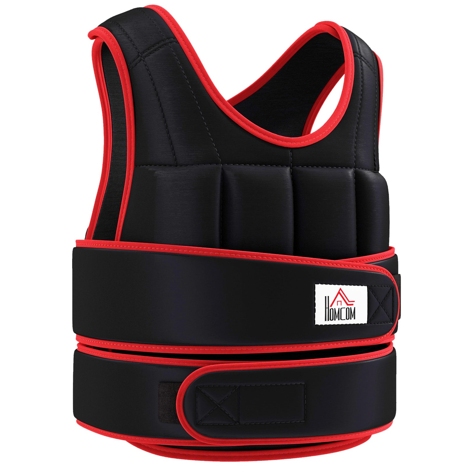 Photo of HOMCOM 20kg Weighted Vest, Adjustable Running Weight Vest with 38 Weight Bags for Men or Women Cardio Exercise, Black and Red in Red colour on a white background