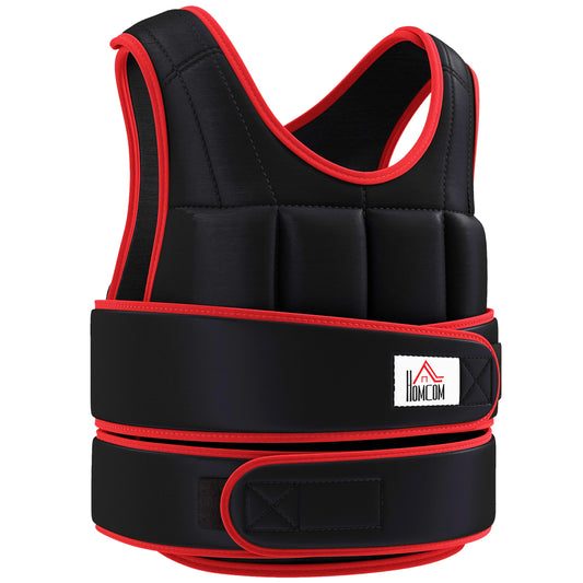 Photo of HOMCOM 20kg Weighted Vest, Adjustable Running Weight Vest with 38 Weight Bags for Men or Women Cardio Exercise, Black and Red in Red colour on a white background