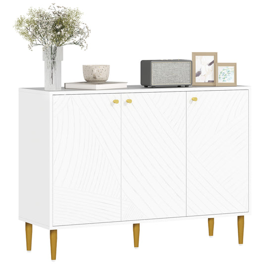 Photo of HOMCOM Elegant Two-Cupboard Sideboard - White/Gold-Tone in White/Gold-Tone colour on a white background