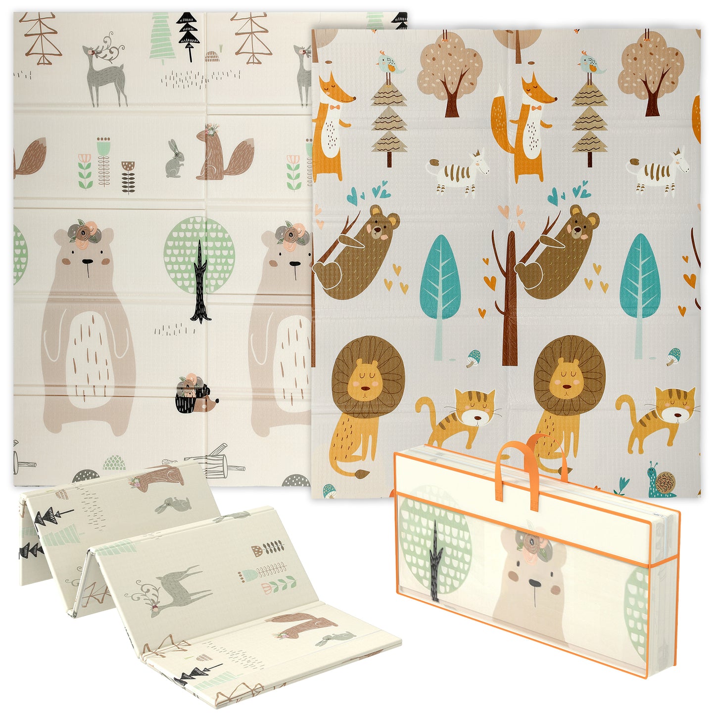 Photo of AIYAPLAY Animal-Themed Baby Plat Mat Double Sided, Foldable, Water-Resistant for Outdoor/Indoor, 177 x 146 x 1.5cm in 1.5cm colour on a white background
