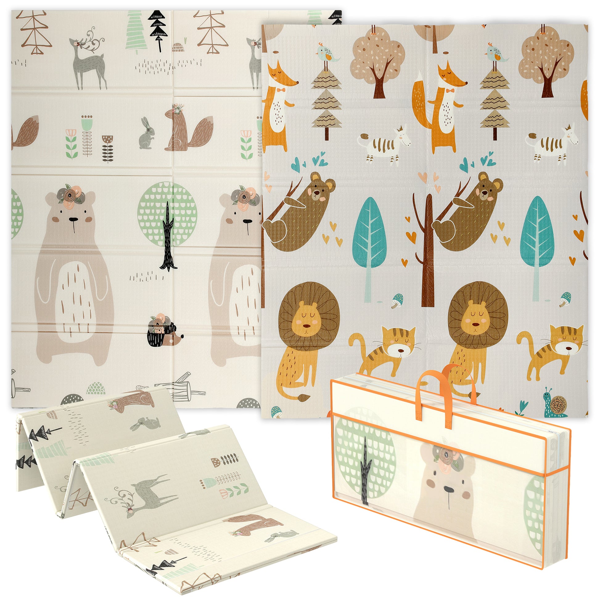 Photo of AIYAPLAY Animal-Themed Baby Plat Mat Double Sided, Foldable, Water-Resistant for Outdoor/Indoor, 177 x 146 x 1.5cm in 1.5cm colour on a white background