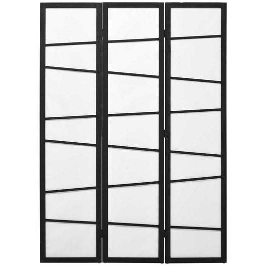 Photo of HOMCOM 3 Panel Room Divider, Wooden Folding Privacy Screen, Freestanding Wall Partition Separator for Bedroom, White in White colour on a white background
