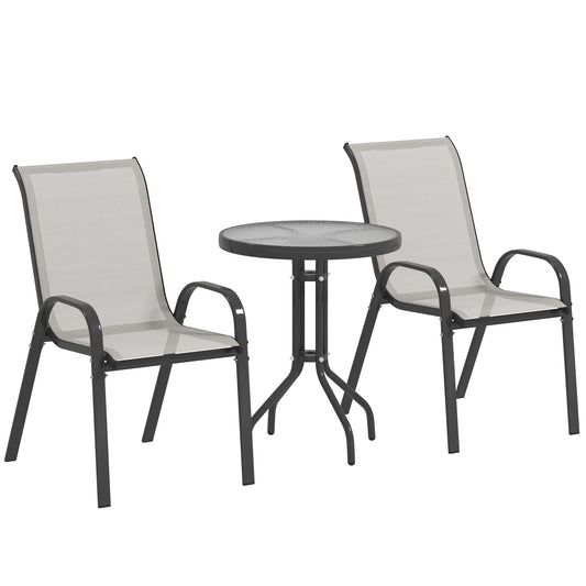Photo of Outsunny Three-Piece Outdoor Garden Set - Light Grey in Grey colour on a white background