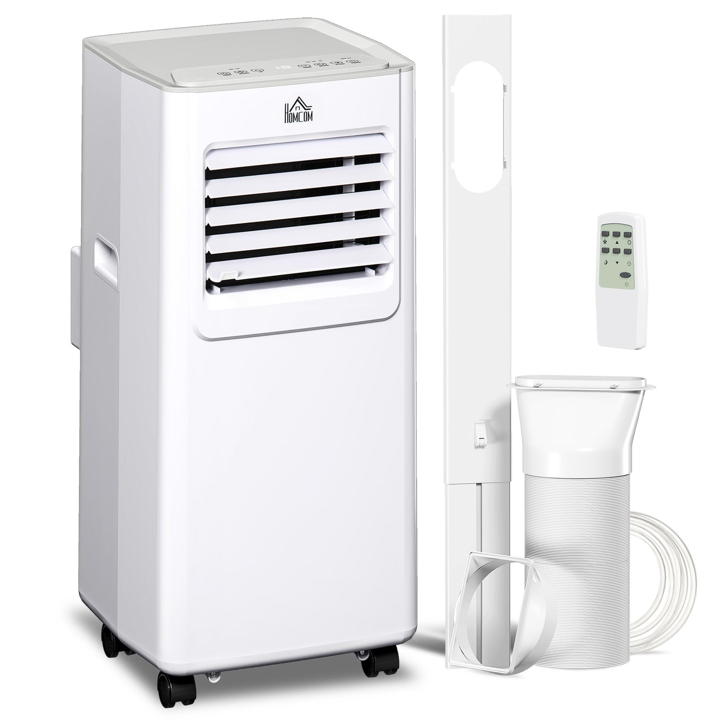 Photo of HOMCOM 7000 BTU Air Conditioning Unit, 3-in-1 Portable Air Conditioner, Dehumidifier, Cooling Fan with 2 Speeds, 24H Timer, Remote Control, LED Display, Window Venting Kit, 15m² in 15m² colour on a white background