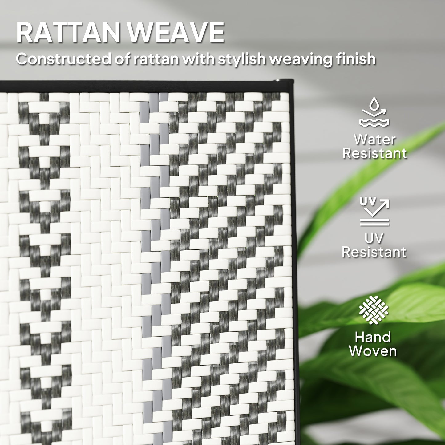 Outsunny Rattan Reclining Garden Chairs - Grey