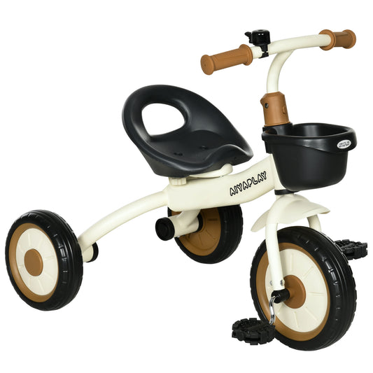 Photo of AIYAPLAY Kids Trike, Tricycle, with Adjustable Seat, Basket, Bell, for Ages 2-5 Years - White in White colour on a white background