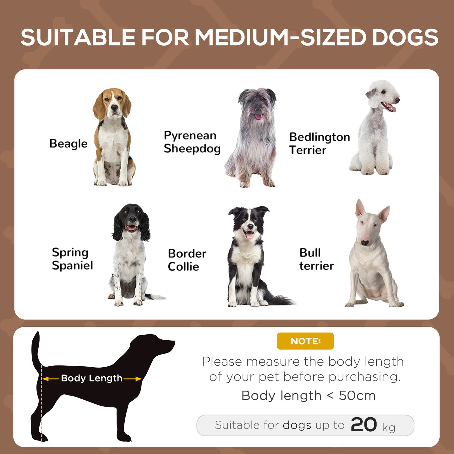 PawHut Outdoor Dog Bed with Removable Canopy, Portable Raised Dog Bed for Camping, Garden & Beach, Water-Resistant UV-Protection Mesh Pet Cot Sun Lounger, for Medium Pets, 76 x 61 x 73 cm, Brown