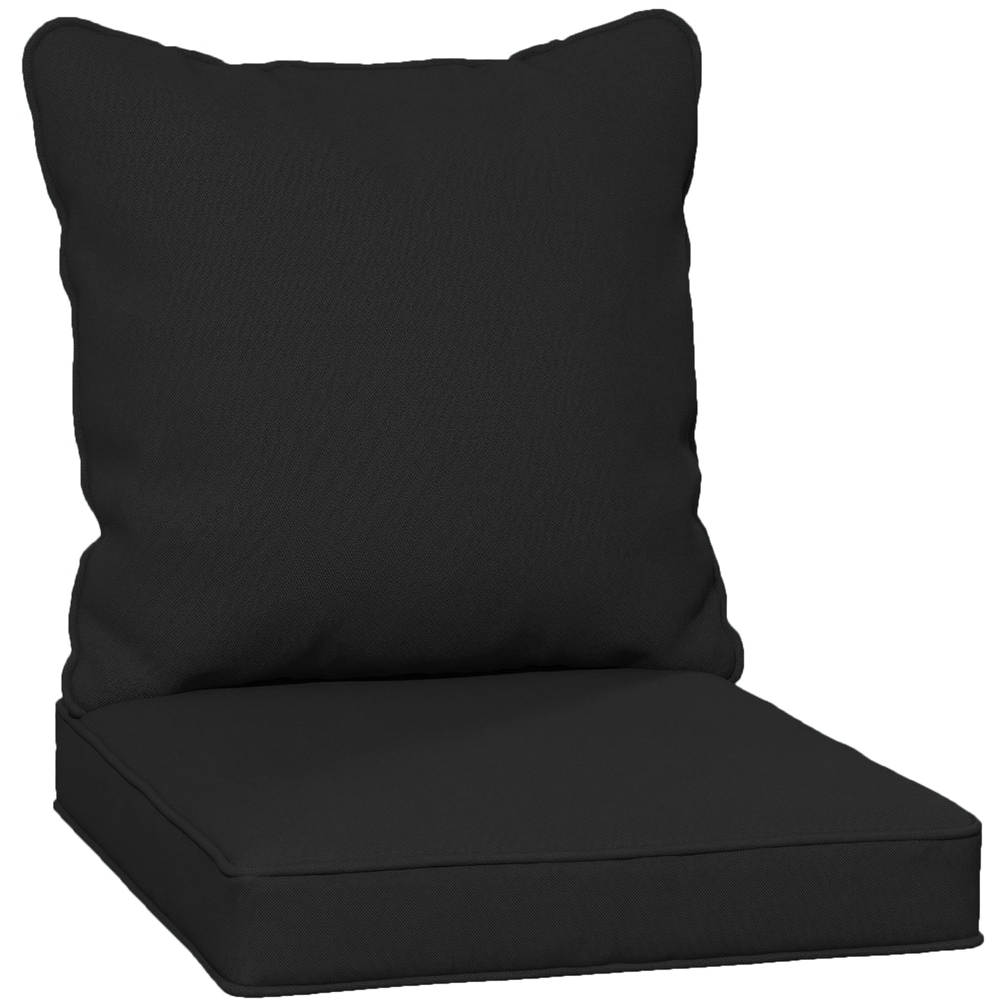 Photo of Outsunny Seat and Back Padded Cushion Set, CUSHION ONLY - Black in Black colour on a white background