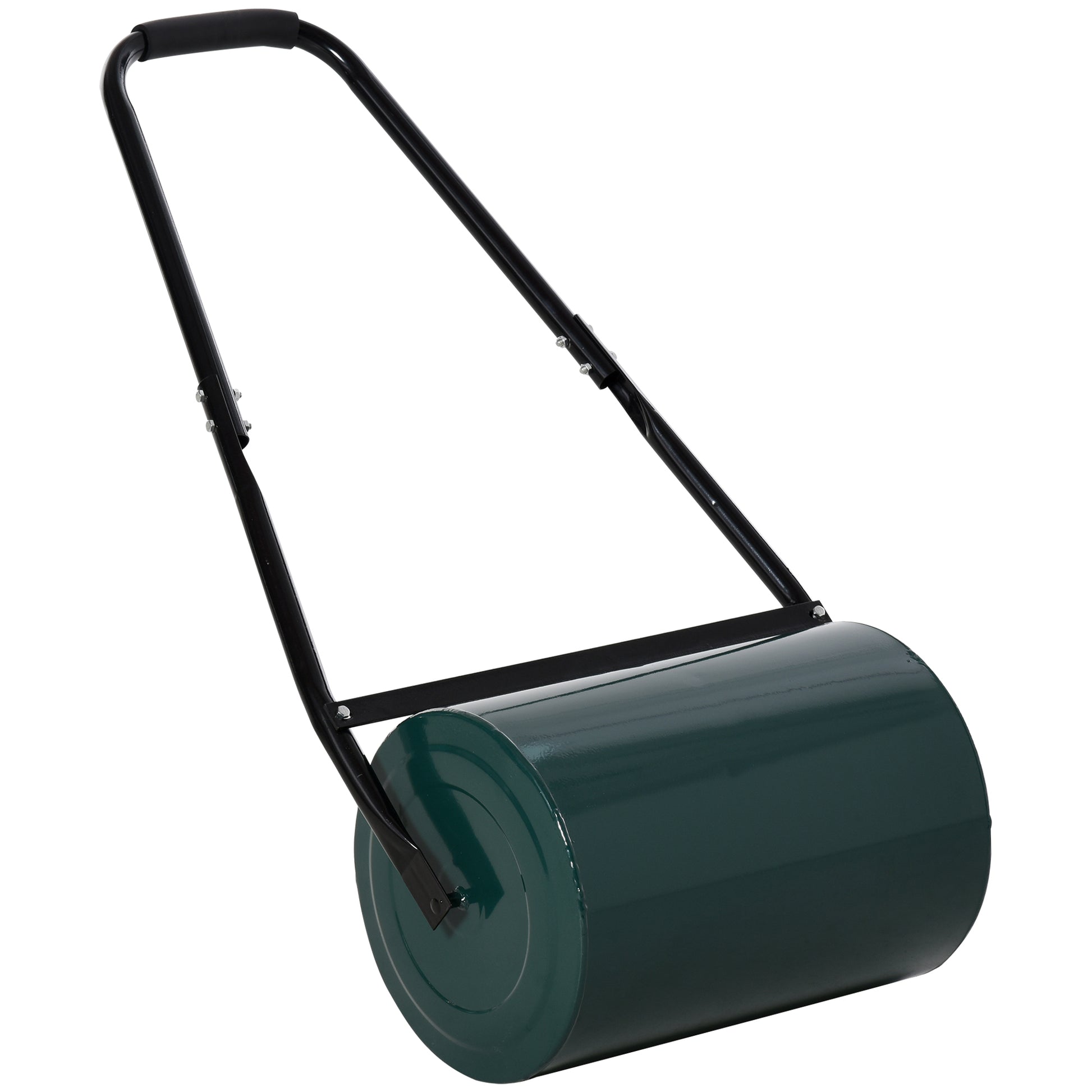 Photo of Outsunny 30 L Heavy Duty Water Or Sand Filled Φ30cm Garden Steel Lawn Roller Drum - Dark Green in Green colour on a white background