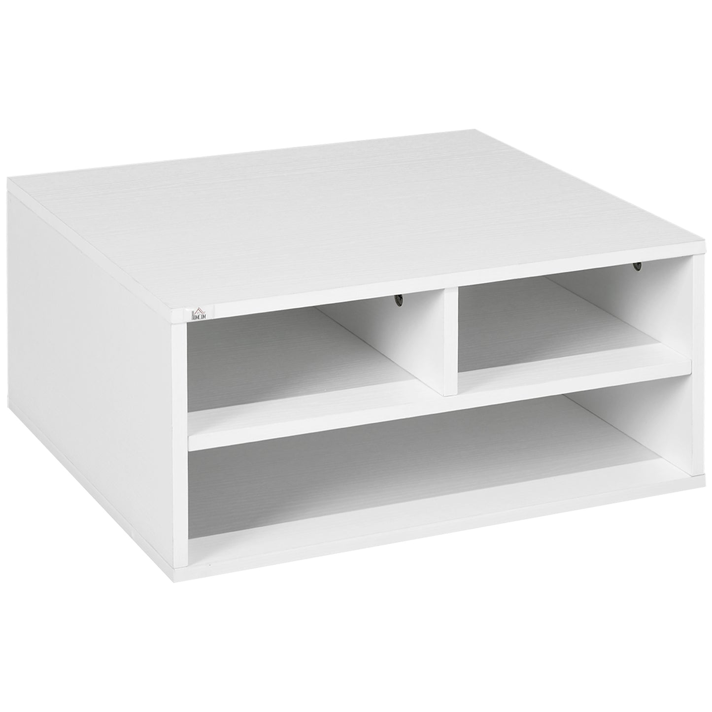 Photo of HOMCOM Three-Compartment Printer Storage Cabinet - White in White colour on a white background