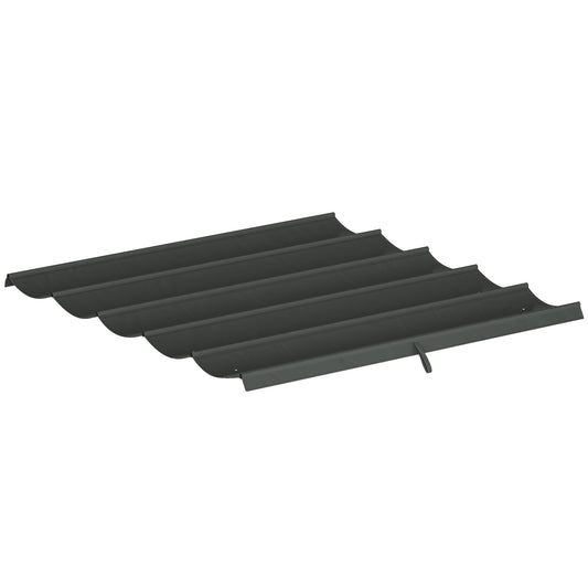 Photo of Outsunny Retractable Pergola Cover, 2.55 x 2.5 m Replacement Canopy Fabric for 3 x 3 m Frame, Roof Top Only, Dark Grey in Grey colour on a white background