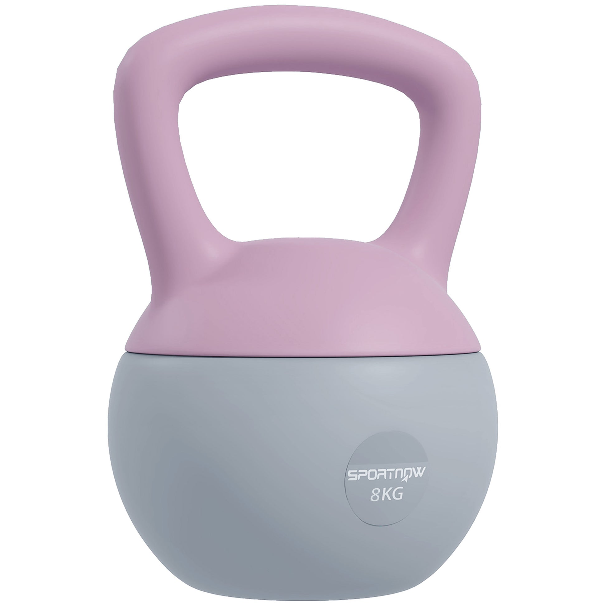 Photo of SPORTNOW 8KG Soft Kettlebell, Kettlebell with Non-Slip Handle for Home Gym, Weight Lifting, Strength Training, Purple/Grey in Purple/Grey colour on a white background