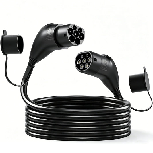 Photo of HOMCOM Type 2 EV Charging Cable, 7kW, 32A, Mode 3, 1-Phase, 10m Type 2 to Type 2 EV Extension Cable for EVs, PHEVs in PHEVs colour on a white background