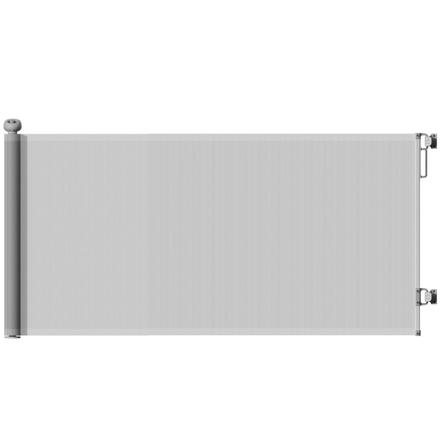 Photo of PawHut Retractable Stair Gate Extends Up to 180 cm Wide, Dog Gate for Doorways, Stairways, Hallways, Grey in Grey colour on a white background