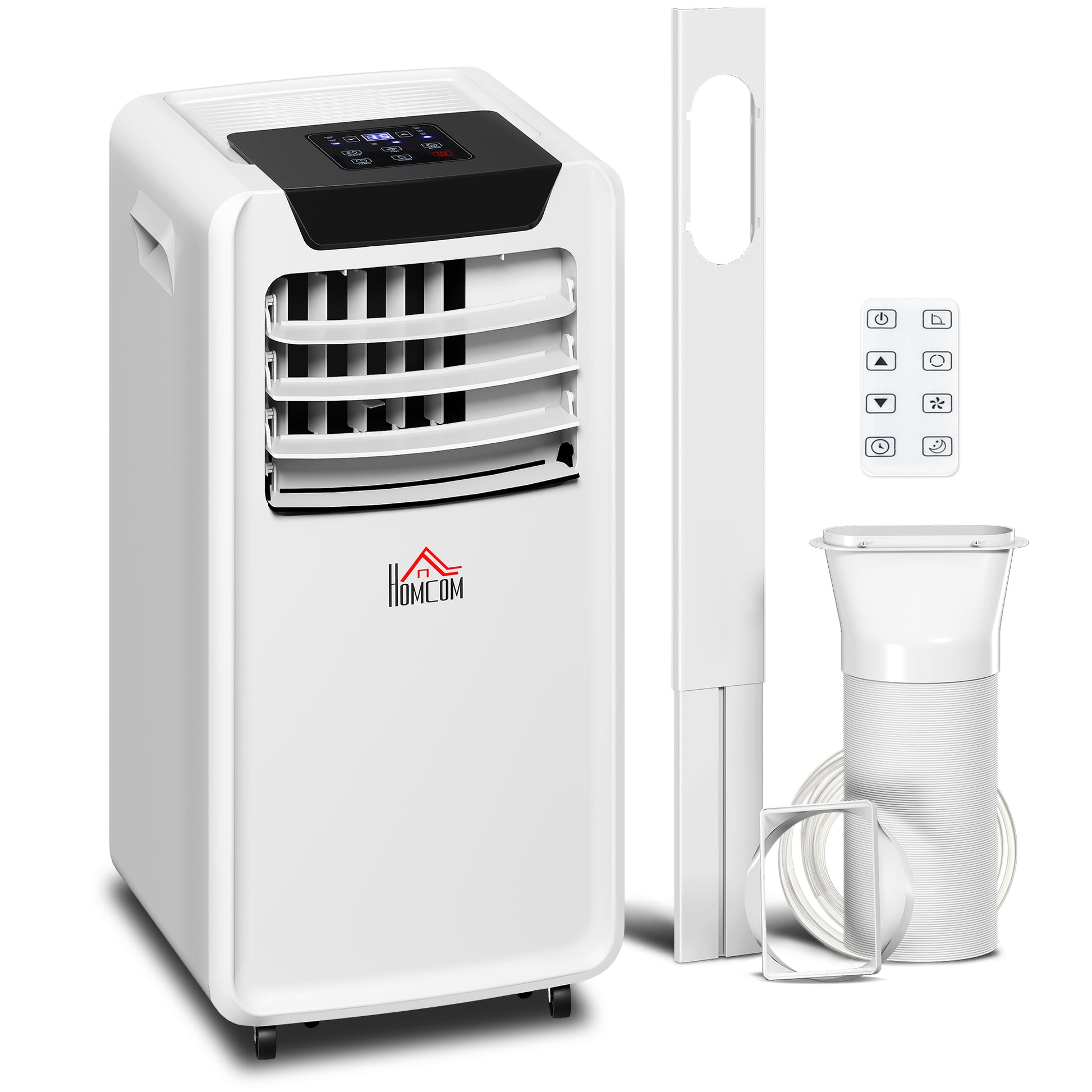 Photo of HOMCOM 10000 BTU Air Conditioning Unit, 3-in-1 Portable Air Conditioner, Dehumidifier, Cooling Fan with Remote Control, LED Display, 2 Speeds, 24H Timer, Window Venting Kit, 30m² in 30m² colour on a white background