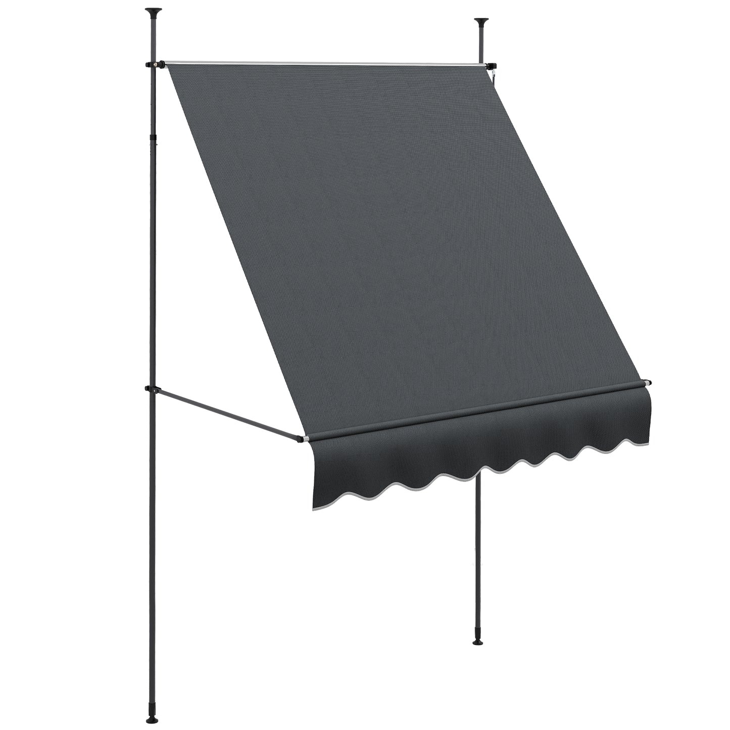 Photo of Outsunny 2 x 1.2m Manual Retractable Awning - Grey in Grey colour on a white background