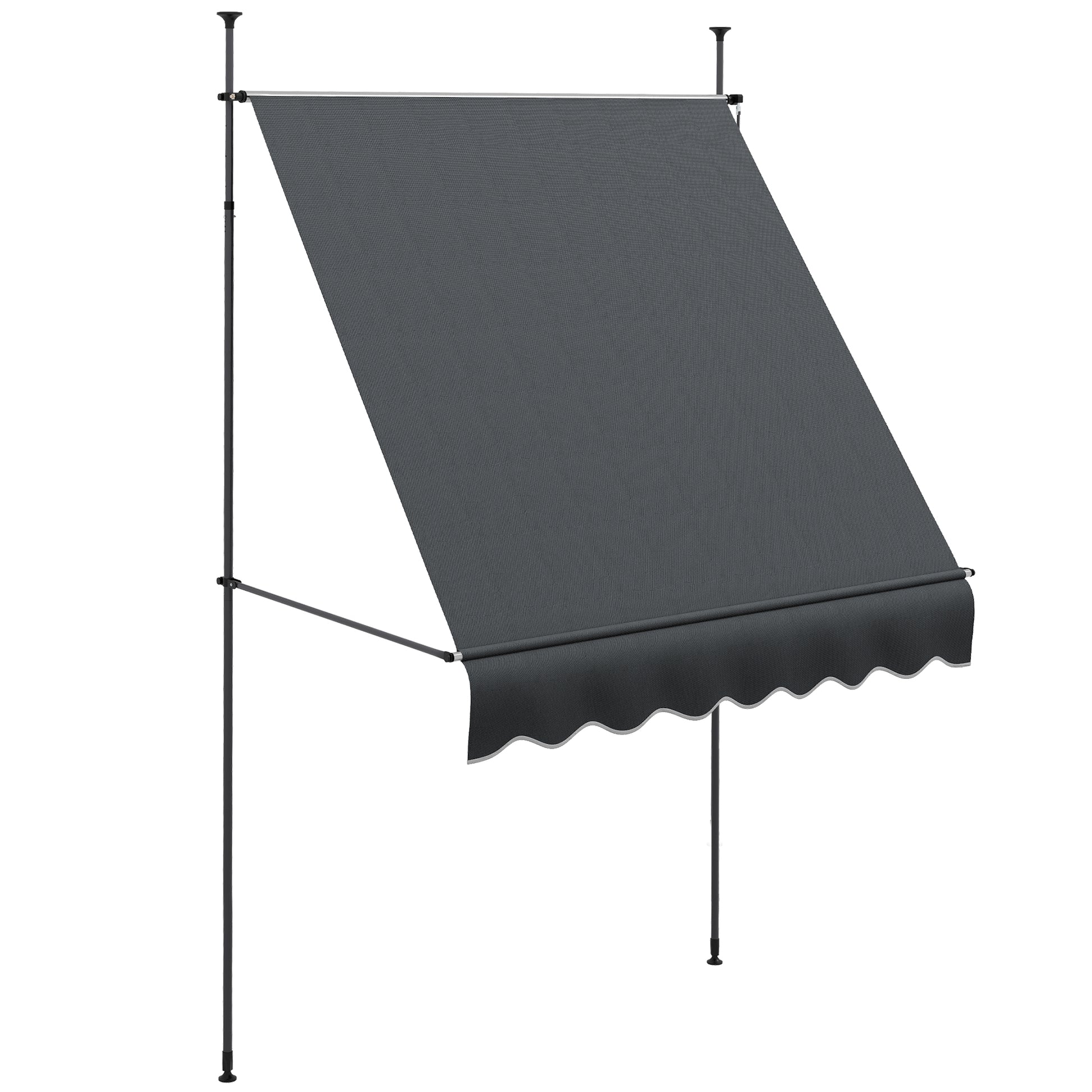 Photo of Outsunny 2 x 1.2m Manual Retractable Awning - Grey in Grey colour on a white background