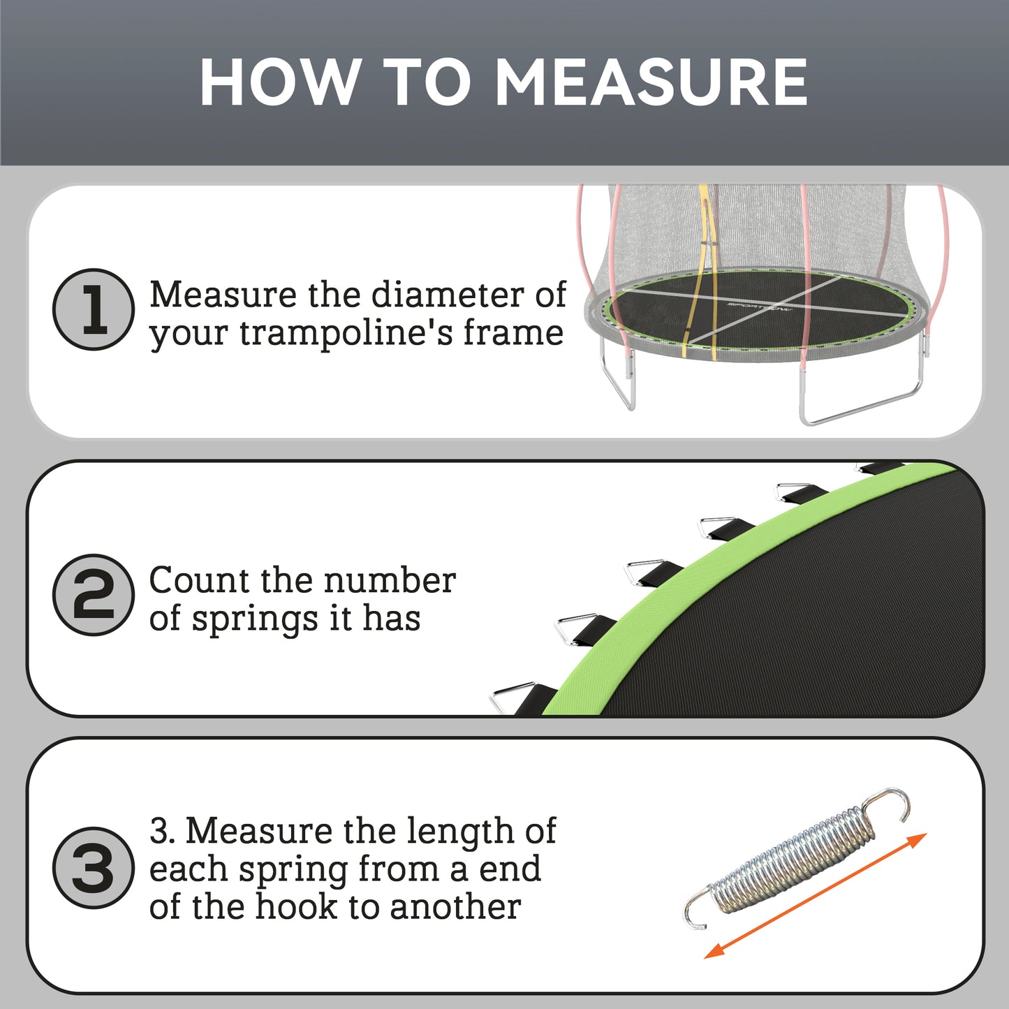 SPORTNOW Trampoline Replacement Mat with Spring Pull Tool, 42 V-Hooks, for 8ft Trampoline using 14cm Springs, Green