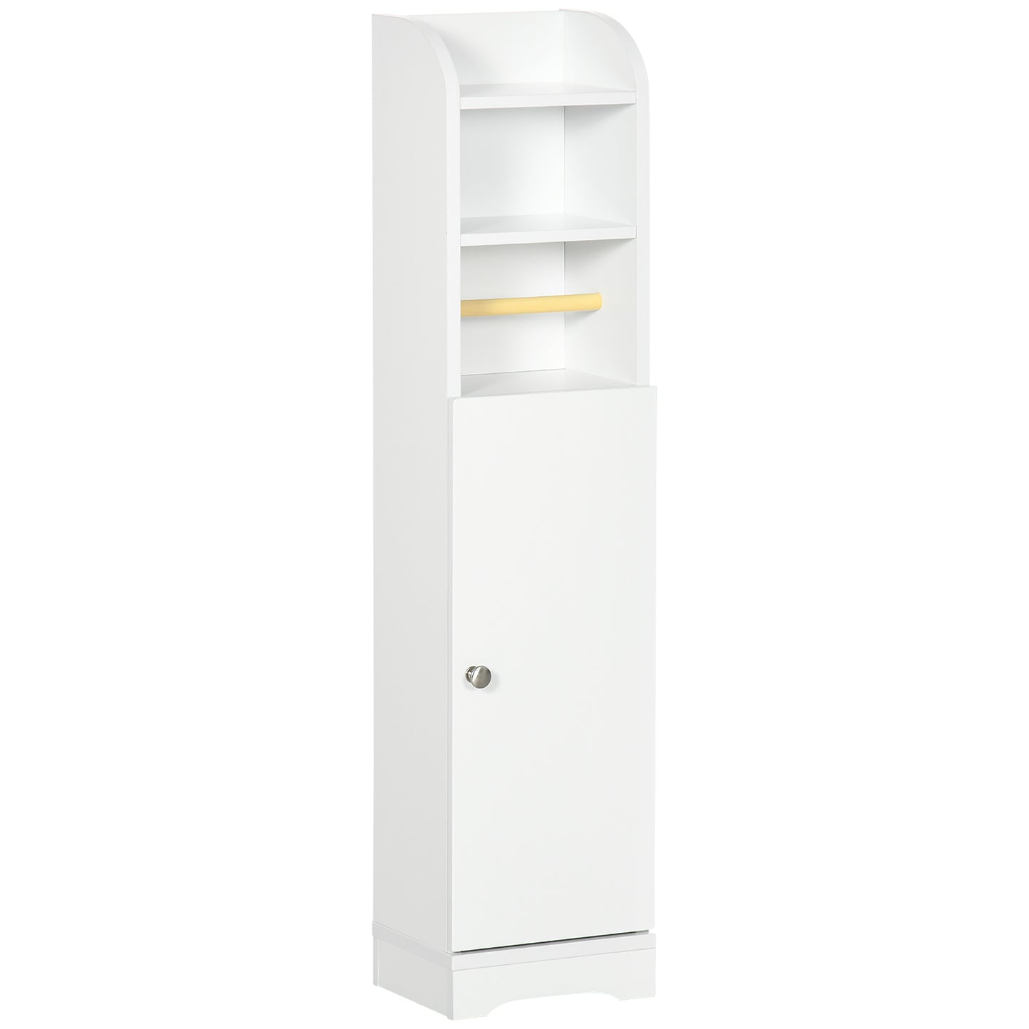 Photo of kleankin Multi-Storage Narrow Bathroom Cabinet - White in White colour on a white background