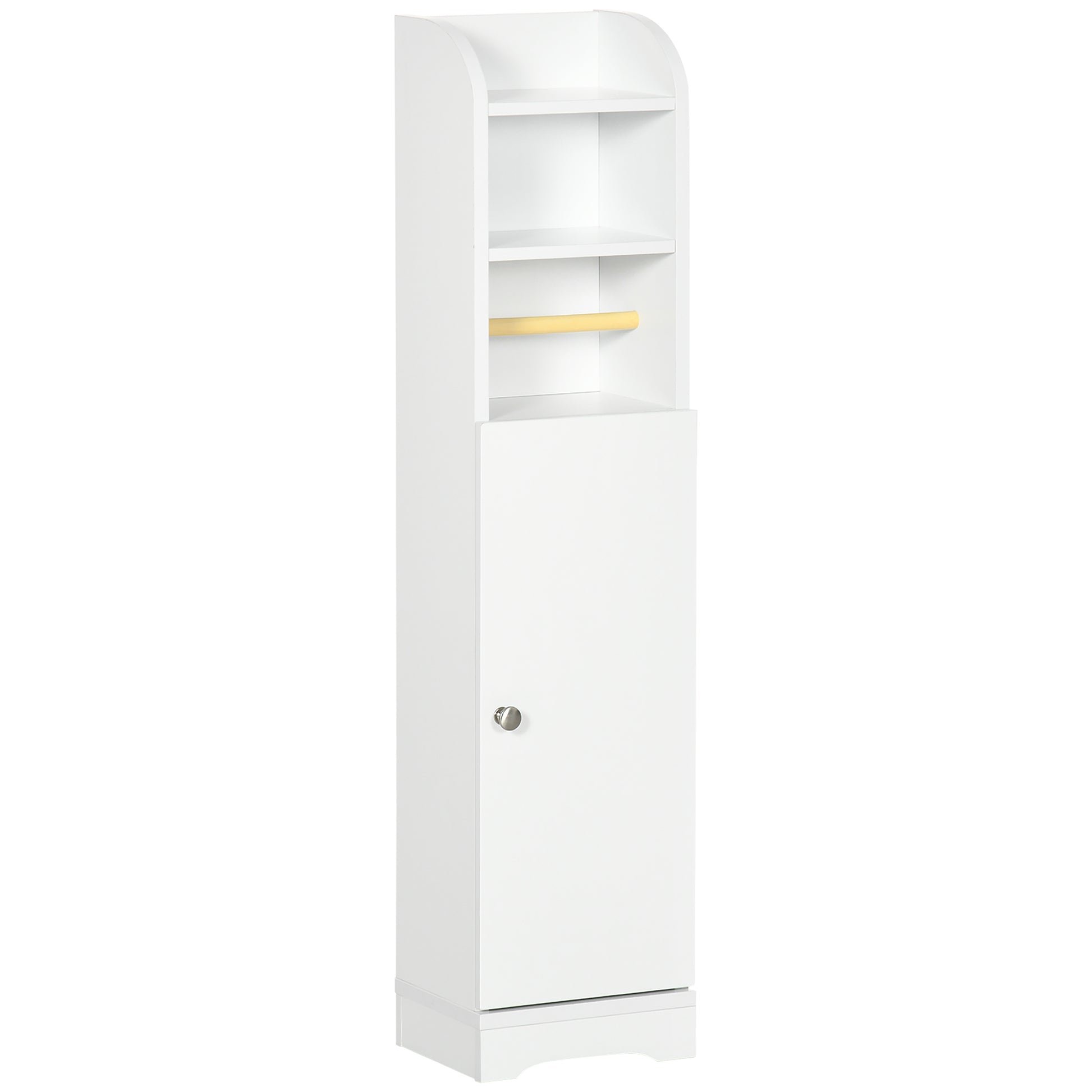 Photo of kleankin Multi-Storage Narrow Bathroom Cabinet - White in White colour on a white background