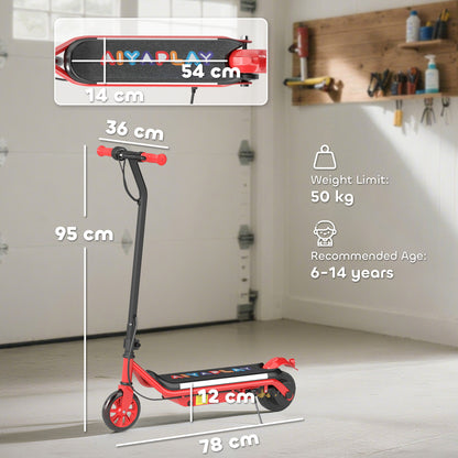 AIYAPLAY red electric scooter with measurements: 78 cm long and 95 cm high