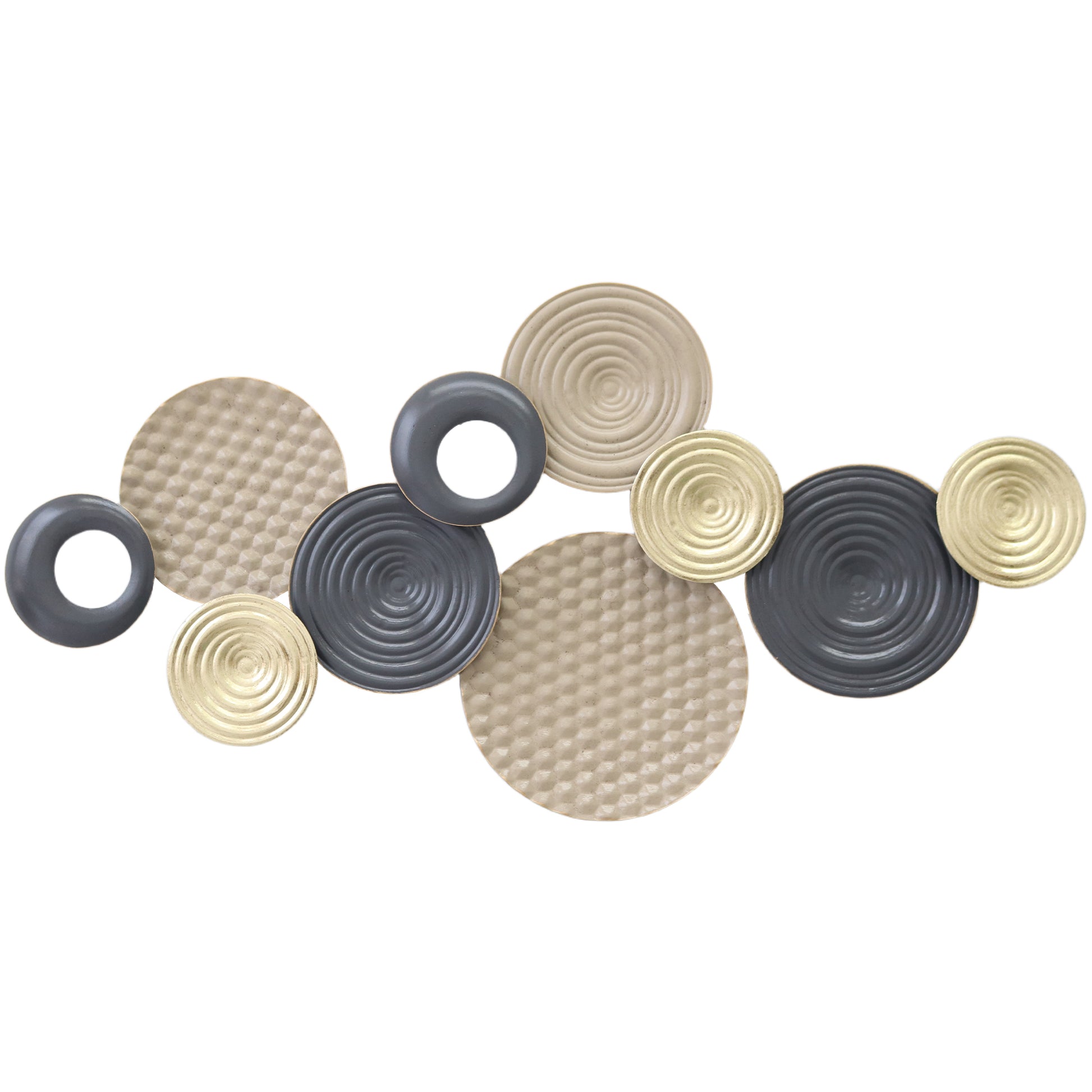 Photo of HOMCOM Metal Wall Art, Modern Hanging Wall Decor with Multi-Disc Design for Living Room Bedroom Dining Room in Room colour on a white background