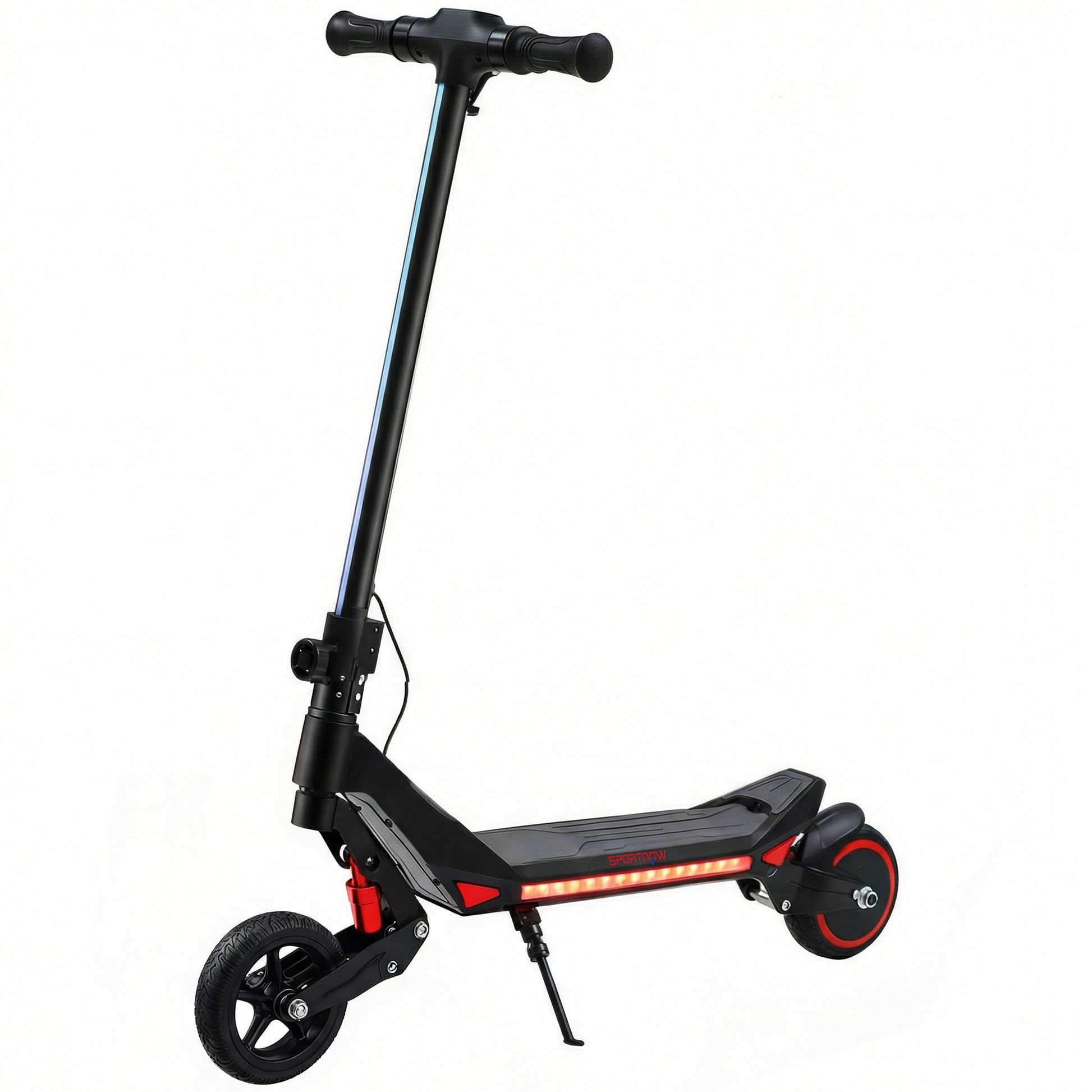 Photo of SPORTNOW Electric Scooter for Kids, Foldable E Scooter for Age Age 6+ with LED Display, RGB lights, Up to 16km/h, Black in Black colour on a white background