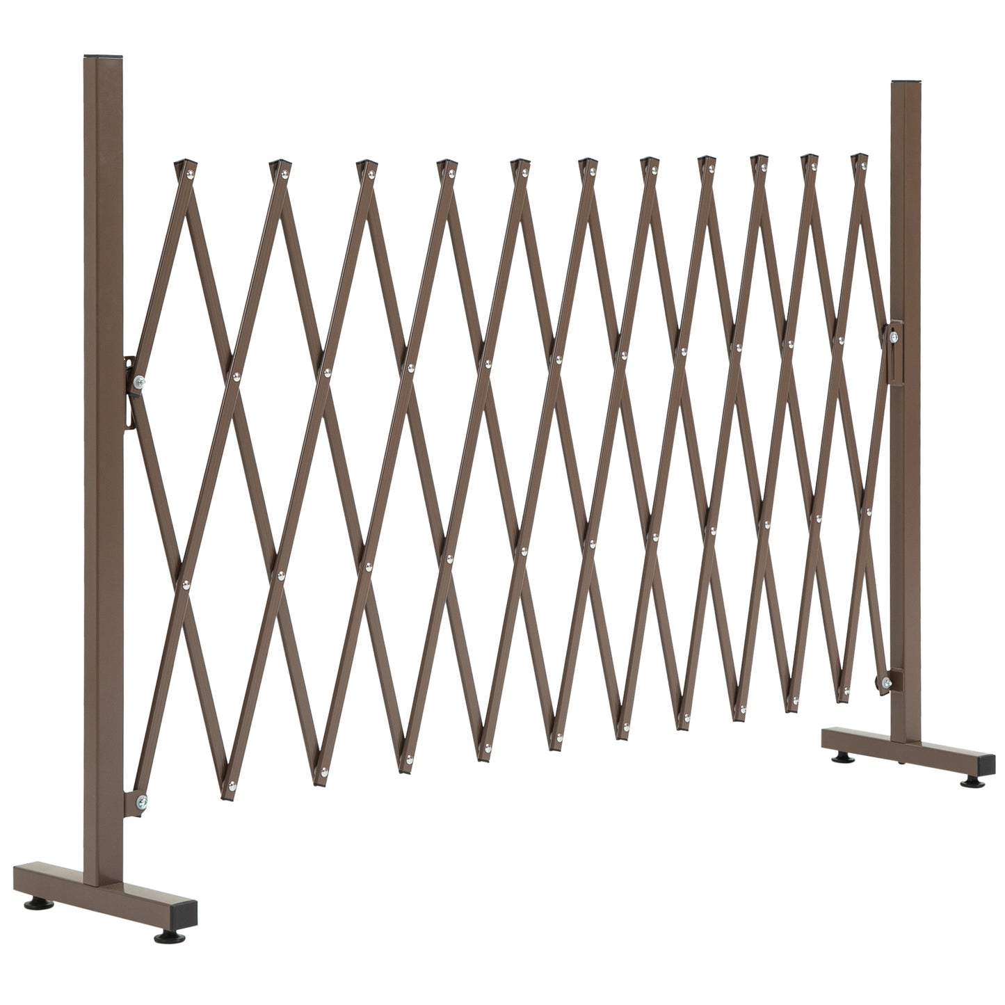 Photo of Outsunny Expanding Trellis Fence, Freestanding Movable Fence, Foldable Garden Screen Panel, 300 x 103.5 cm, Dark Brown in Brown colour on a white background