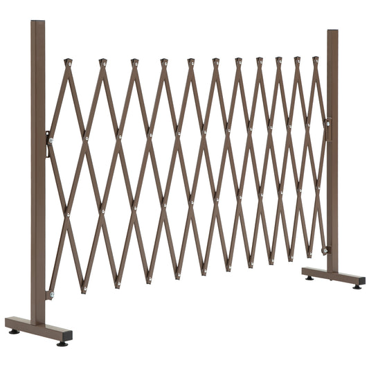 Photo of Outsunny Expanding Trellis Fence, Freestanding Movable Fence, Foldable Garden Screen Panel, 300 x 103.5 cm, Dark Brown in Brown colour on a white background