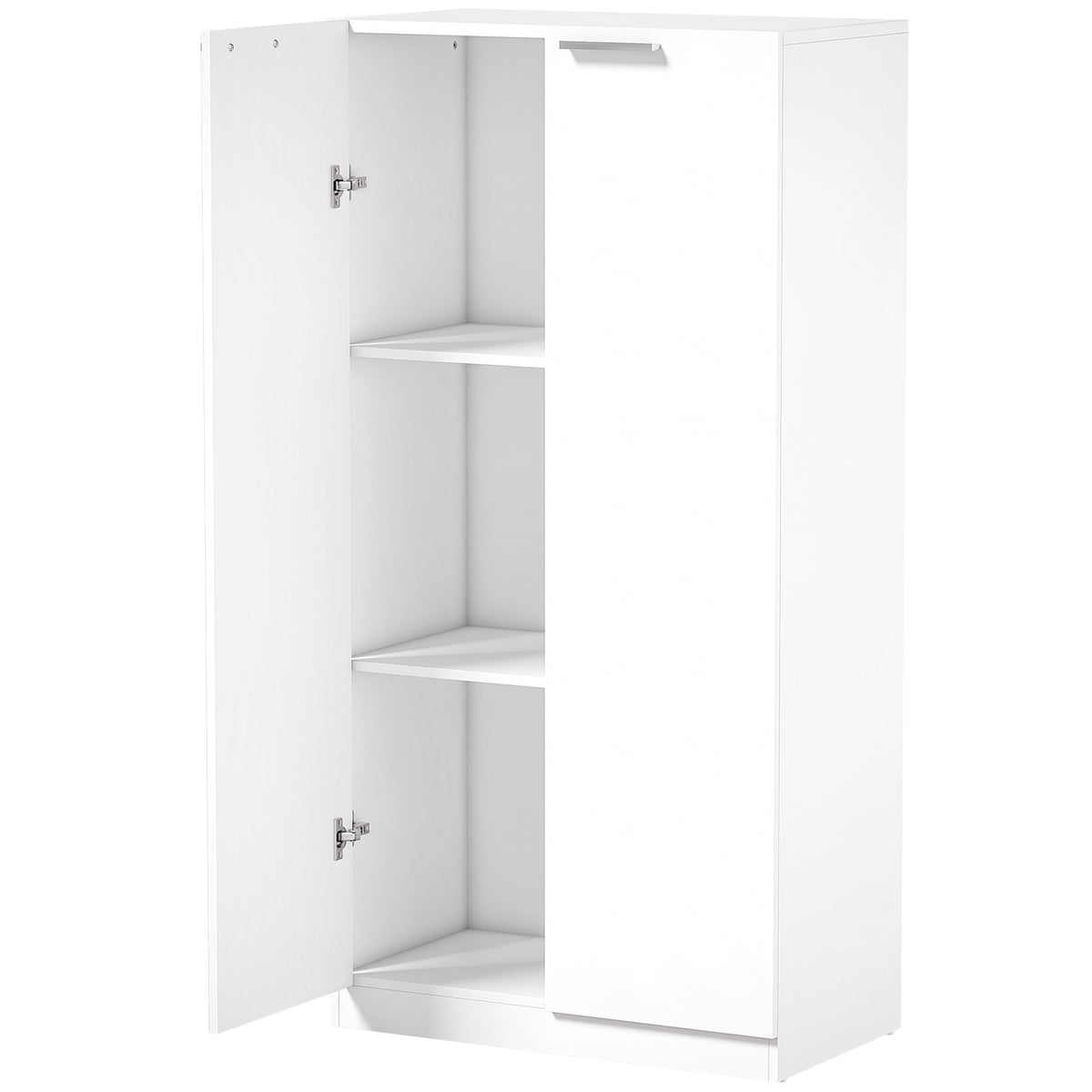Photo of HOMCOM 120 cm Tall Storage Cabinet Cupboard, 3-Tier File Organiser Wooden Filing Cabinet, White in White colour on a white background