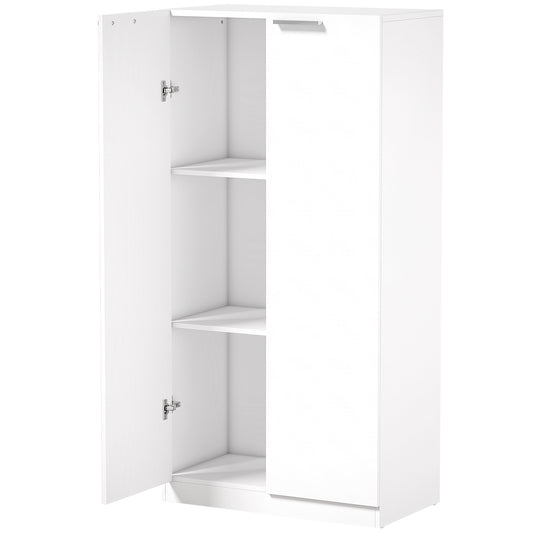 Photo of HOMCOM 120 cm Tall Storage Cabinet Cupboard, 3-Tier File Organiser Wooden Filing Cabinet, White in White colour on a white background