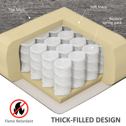 Recliner chair seat cushion cross-section with foam and pocket springs